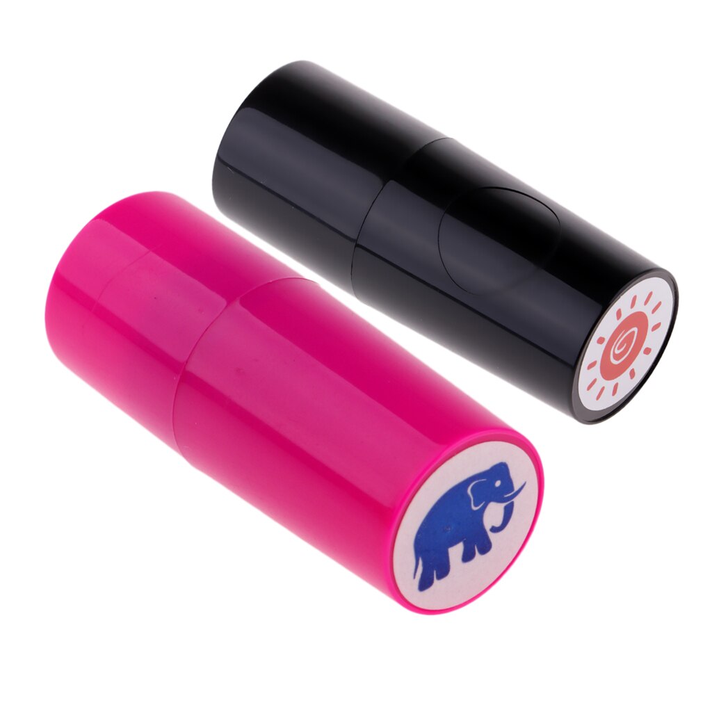 Sæt  of 2 farvefast hurtigtørrende golfboldstempel stempler markør indtryk segl golfspiller klub souvenir: Sol og elefant