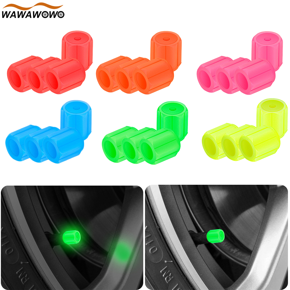 Band Led Fluorescerende Ventieldopjes Compatibel met Auto Motorfiets Fiets Wielnaaf Rode Lichtgevende Auto Kleppendeksel Decoratie Glow In The Dark 4 stuks (Color : Blue