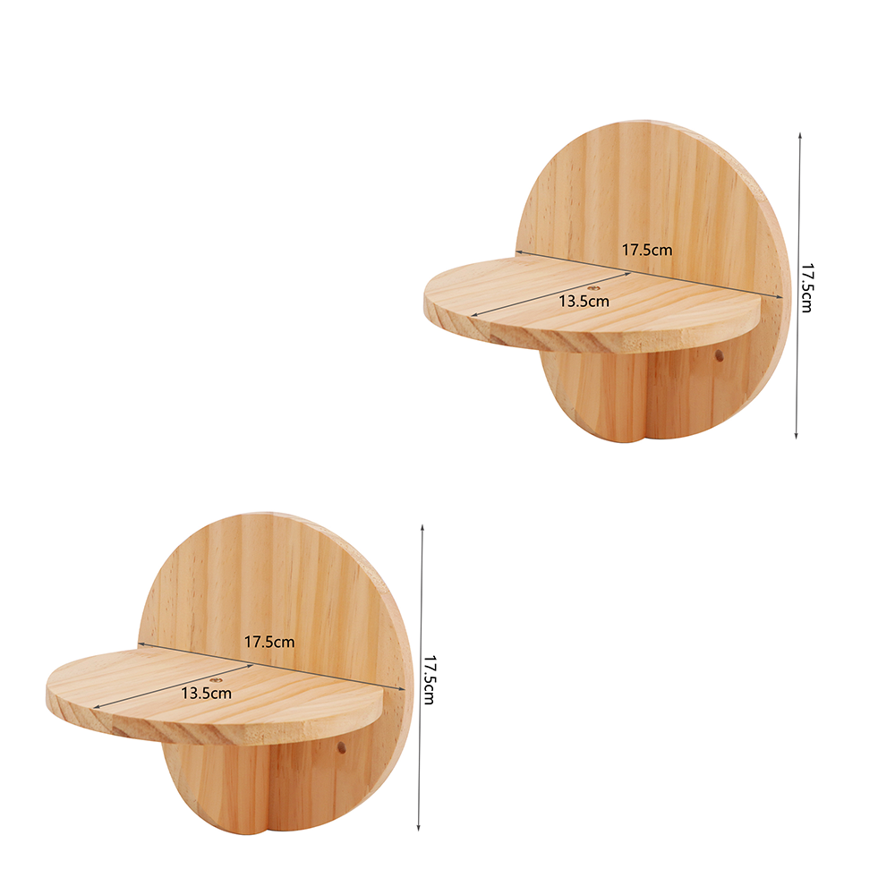 Cat Tree Wall Mounted Cat Climbing Wood Shelves Cat Jumping Platform or Hammock with Stairway for Kitten Playground Furniture: Yellow