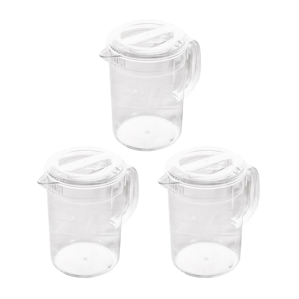 3 Packs Clear Pitcher With Lid For Water Lemonade Milk Beverage Storage Water Juice Pitcher