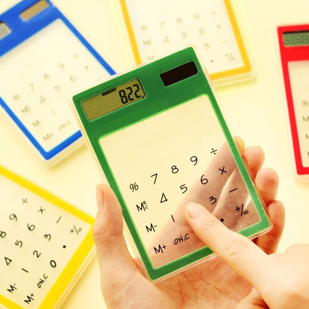 LCD 8 chiffres écran tactile Ultra mince Transparent calculatrice solaire papeterie calculatrice scientifique étudiant école bureau