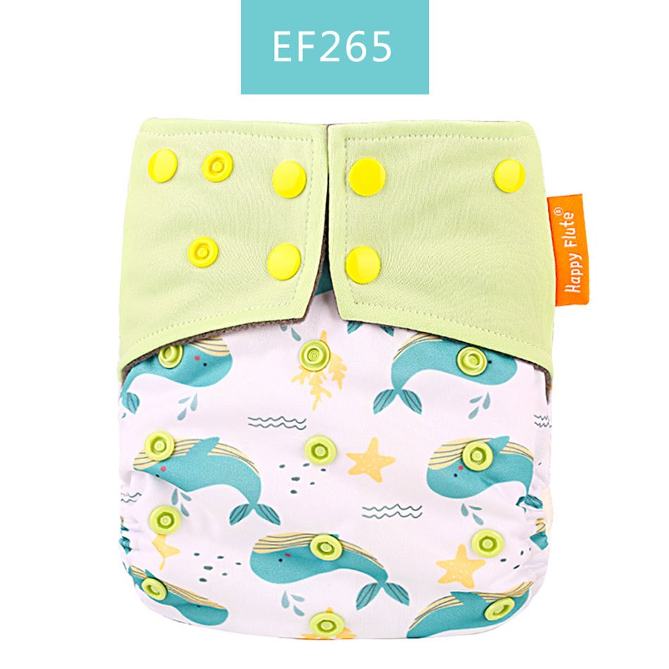 Happy Flute Organic Bamboo Cotton Night Use AIO Cloth Diaper Heavy Wetter Over Night Baby Diapers Fit 3-15kg Baby Two start: Smt022-ef265