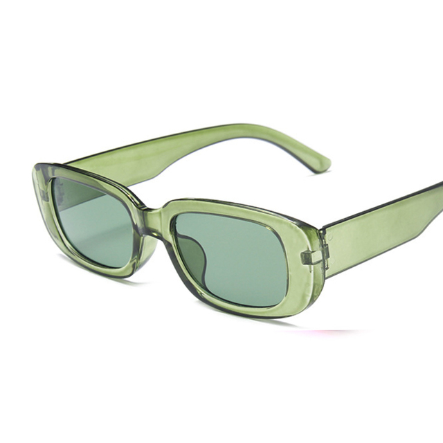 Vintage Sunglasses Women Brand Retro Rectangle Sun Glasses Female Ins Popular Colorful Square Eyewear: green