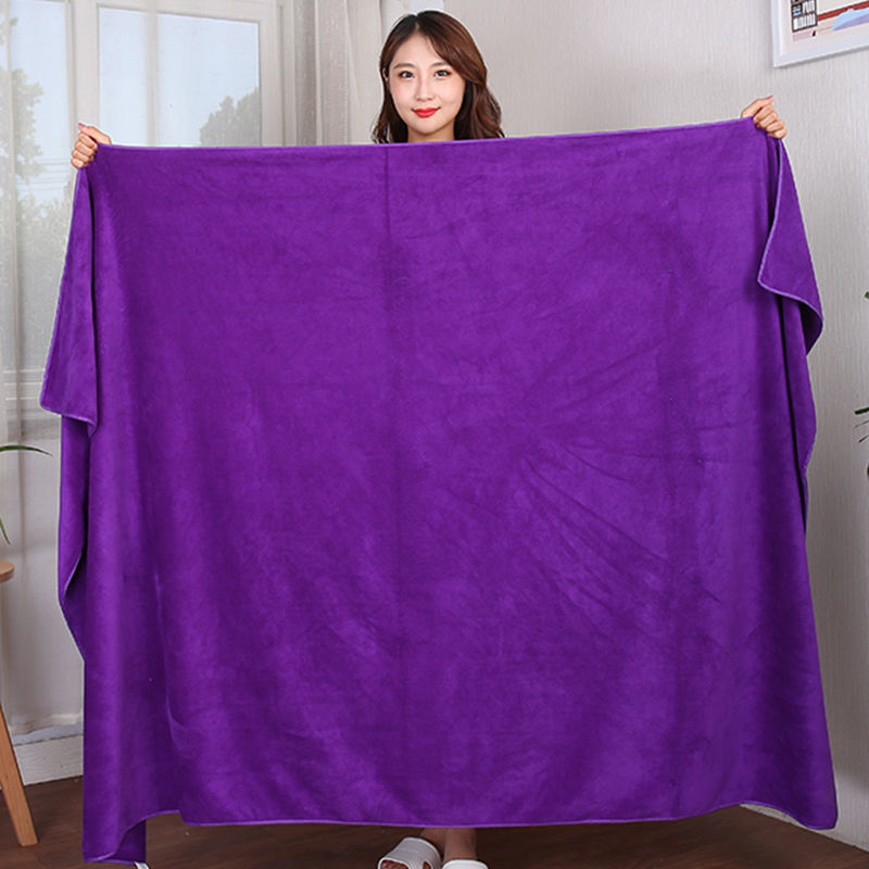 Microfiber bath towel, super large, soft,no fading. high absorption and quick-drying, sports, travel, multi-functional use: L / PURPLE