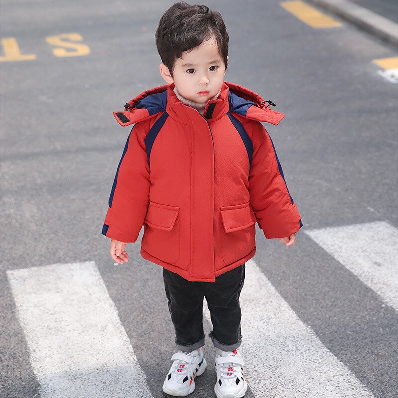 Hh Kids Winter Down Katoenen Parka Voor Jongens Warm Pak-30 ℃ Dikke Jas 4 Kleuren Casual Voor 3-8 Jaar Oude Baby Jongen Bovenkleding Geul: red / 6T