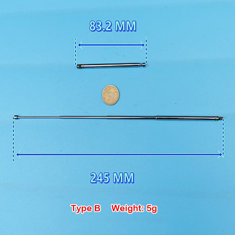 Radio Telescopic Rod Antenna 4 Sections Dielectric Remote Control Alarm Toy Car Aviation Model Airplane Antenna DIY Toy Model