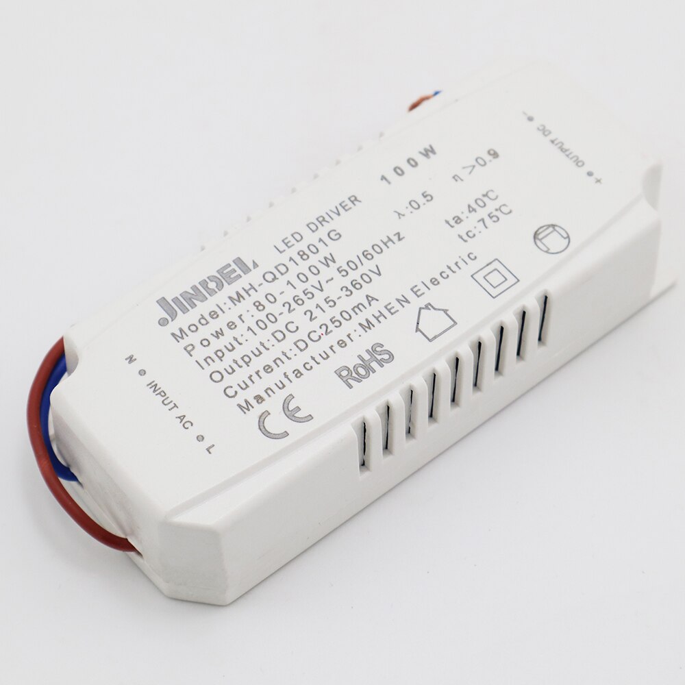 Ac100-265v vakiovirta led -ohjain  dc5.4-360v led -ohjain 250ma vakiovirtalähde 2-5w 4-7w 8-12w 13-18w 80-100w