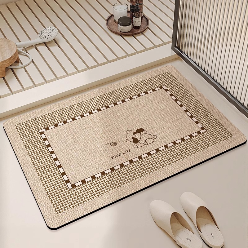 Tapis de sol de salle de bain, boue de diatomée, séchage rapide, tapis de porte de salle de bain, tapis antidérapant domestique, lavabo de toilette, coussinet de pied