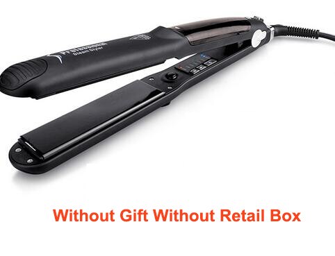 Flat Iron Steam Hair Straightener with Argan Oil Infusion Steam Hair Flat Iron Ceramic Vapor Fast Heating Iron: Without Gift / AU