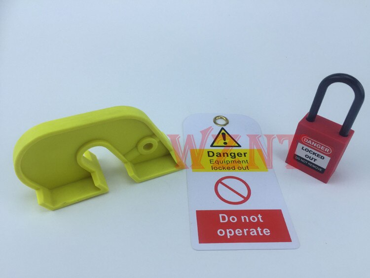 2PCS cost Large Moulded Safety Circuit Breaker Lock Lockout MCB MCCB Lock: with padlock and tag