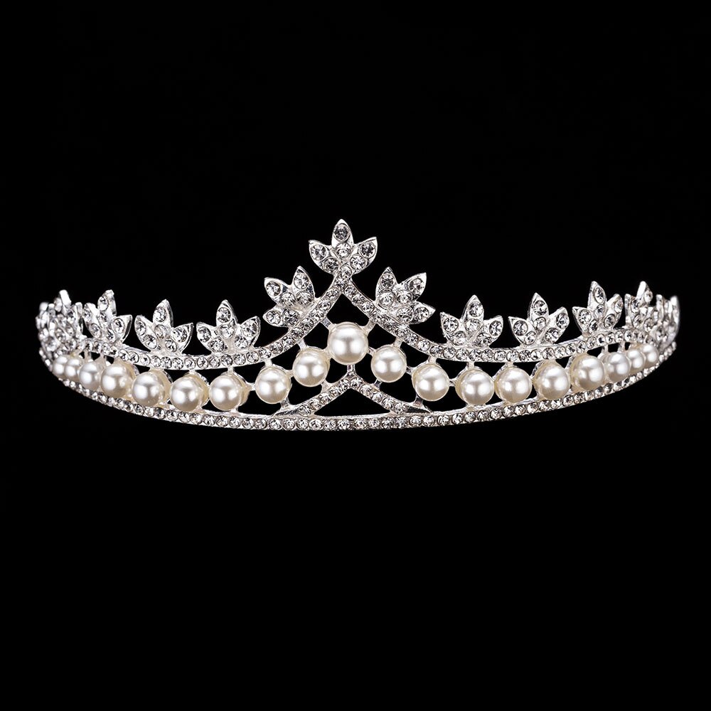 Ensemble de bijoux de fantaisie en cristal pour mariée, perles, collier ras du cou, boucles d'oreilles diadème, ensemble de bijoux de mariée pour femmes,: 1PCS Crown 7
