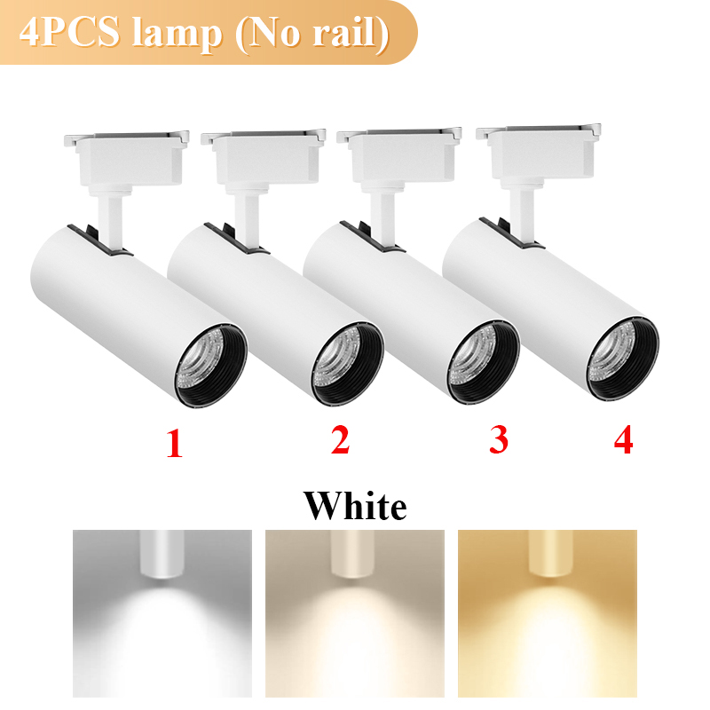 Set Spot Led Track Light Rail 220v Led Ceiling Adjustable Spotlights 30W Fixture Bedroom Kitchen Store Living Room Decor Light: light yellow / Beige