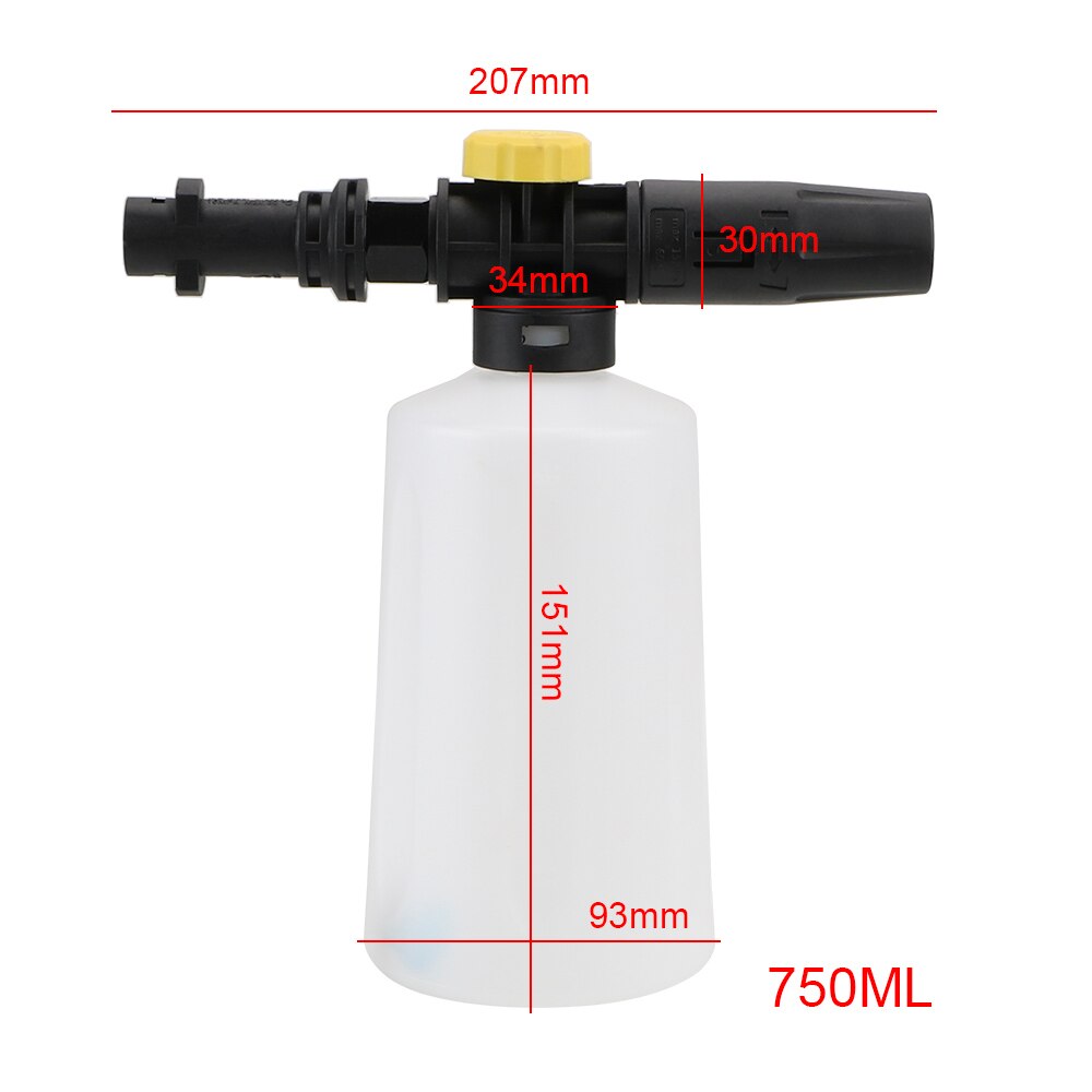 Bil sæbe skum generator til karcher  k2 k3 k4 k5 k6 k7 sne skum lanse højtryksrensere justerbar sprøjtedyse 750ml