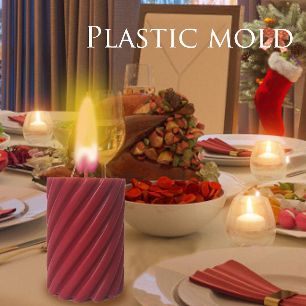 1pc plastique bougie moule manuel bougie fabrication spirale forme modèle cire savon moules bougie à bricoler soi-même fabrication artisanat moules 6.5x11.3cm