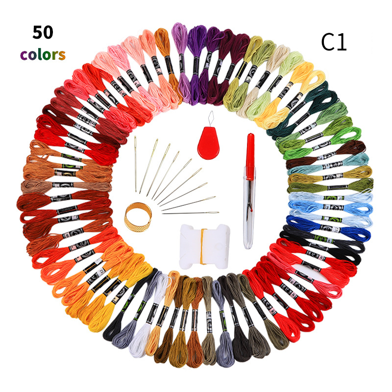 Diy Borduurgaren 50/100Pcs Zijde Draden Voor Borduurwerk En Naaien Lange-Nietje Katoen Mooie En Diverse kleuren