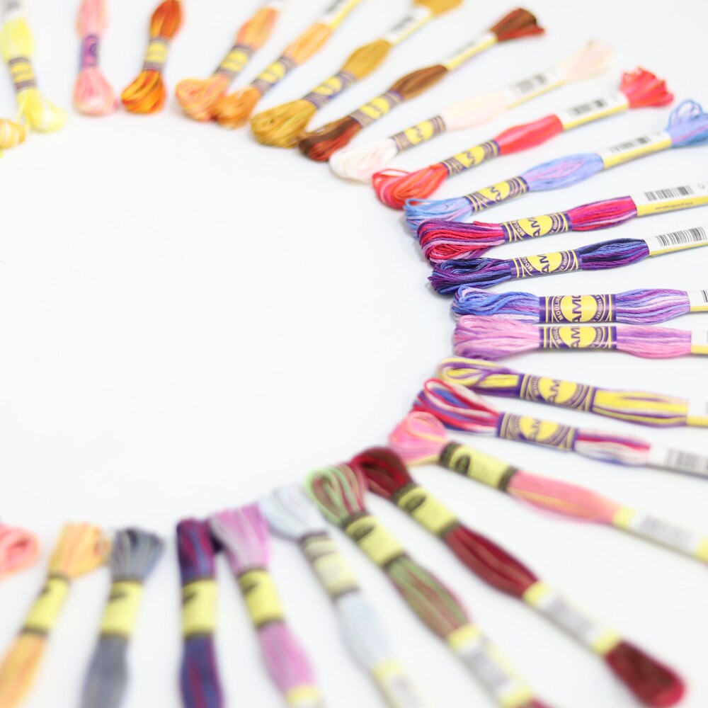 ¡Oferta! Hilo de bordar de algodón egipcio mercerizado, variados en diferentes colores, 8 metros por madeja, hilo de punto de cruz, 41 unidades