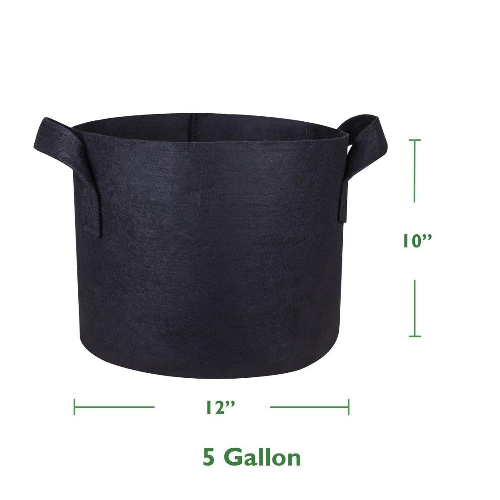 5 Pack 3 gallonen 5 gallonen 7 Gallonen 10 gallonen Pflanzer Wachsen Taschen Belüftung Stoff Töpfe Garten Kartoffel fühlte wachsen taschen