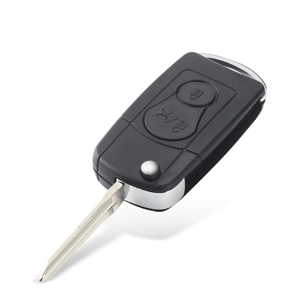 Keyyou 2 -knapps byte av bilnyckel fob fodral fjärrskydd för ssangyong actyon kyron rexton med oslipat blad