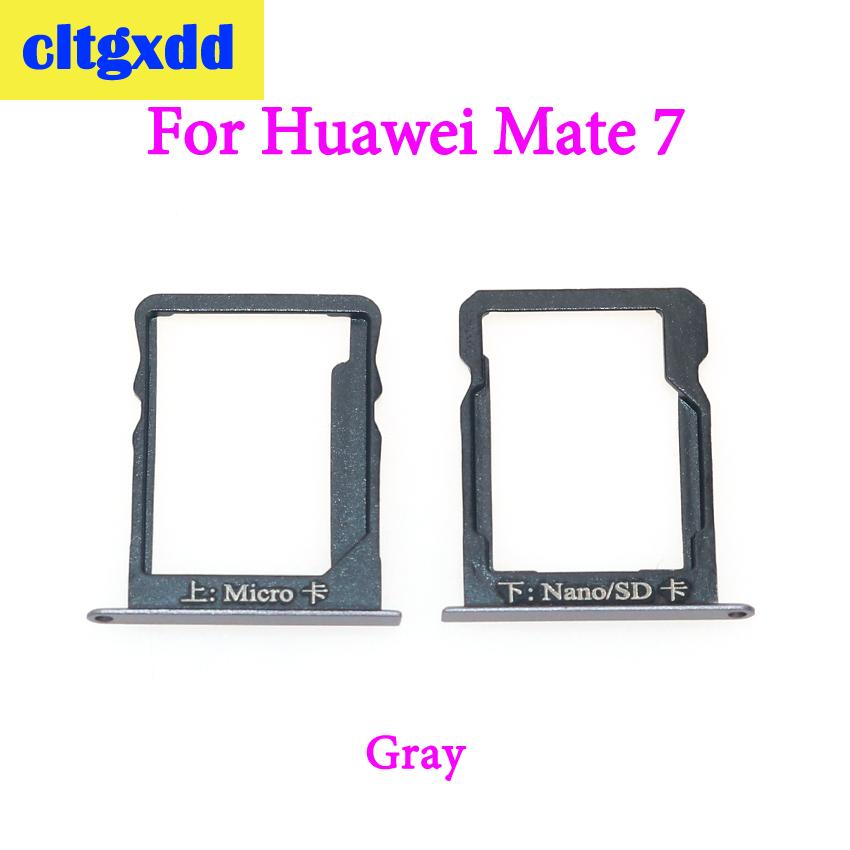 cltgxdd For Huawei Mate 7 8 S SIM Card Tray Holder + Micro SD Nano Card Tray Slot Holder SIM Card Tray Bracket Replacement Parts: For Mate 7 Gray