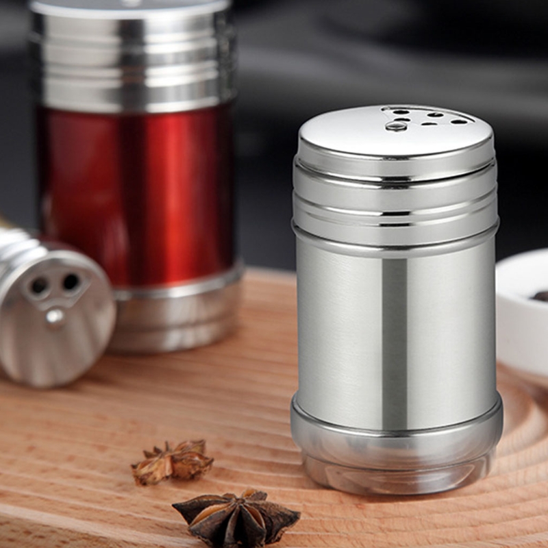 Runde Gewürz Shaker Gläser Edelstahl Würze Gewürz Glas mit Deckel Gewürz Menage Salz Lagerung Container Küche