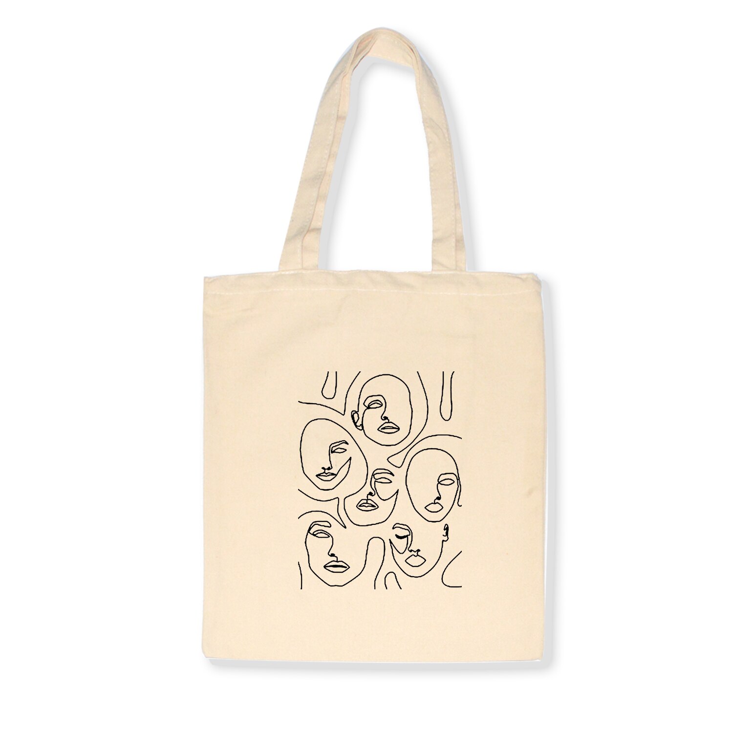 Women Canvas Bags Aesthetic Art Printing Tote Shopping Bags Casual Cloth Shoulder Bag for Girls Korean Ladies Shopper Bags: C12-90BEIGE