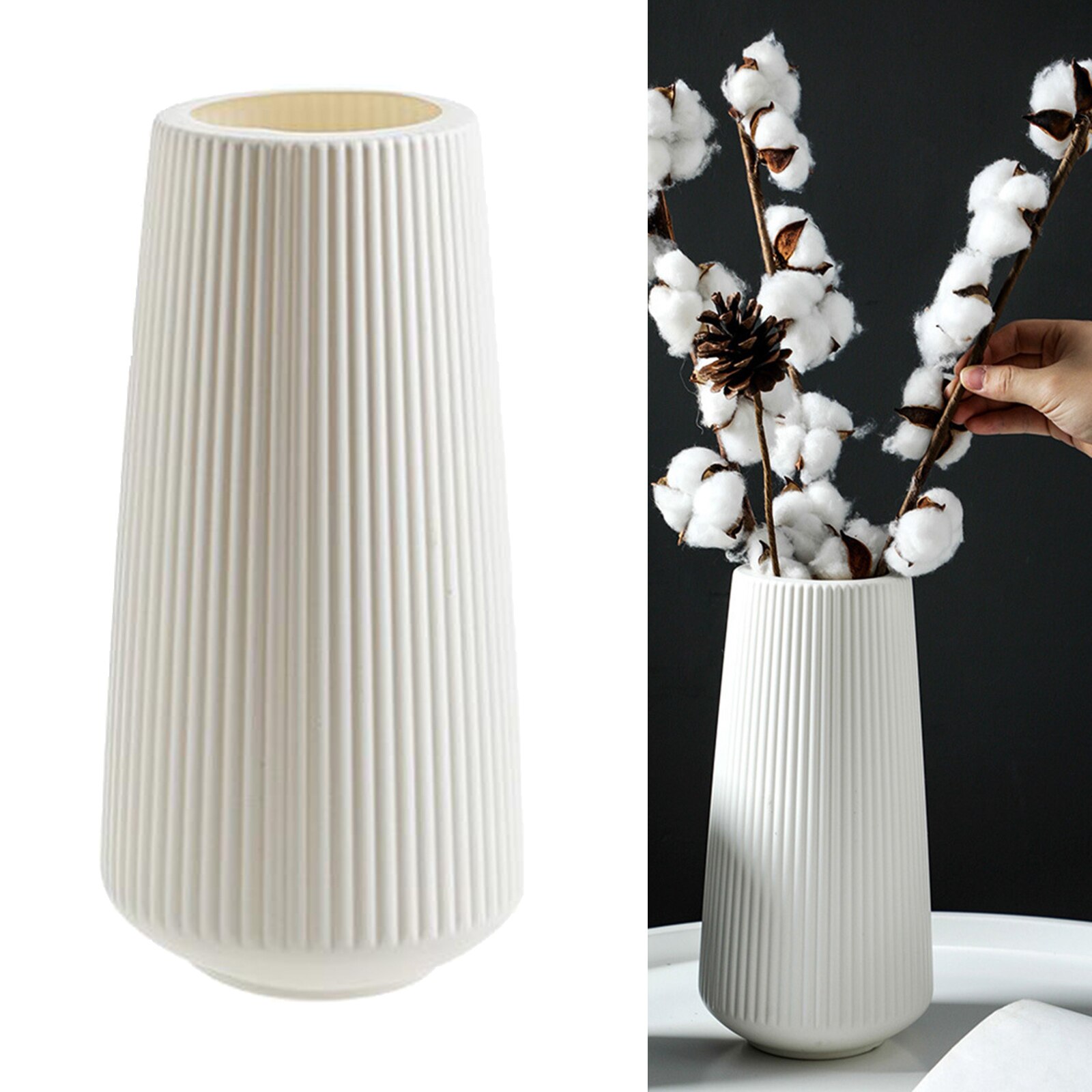 Grand Vase à fleurs en plastique de Style nordique, Pot de fleurs décoratif, de pendaison de crémaillère, Vase à plantes hypodronique de bureau