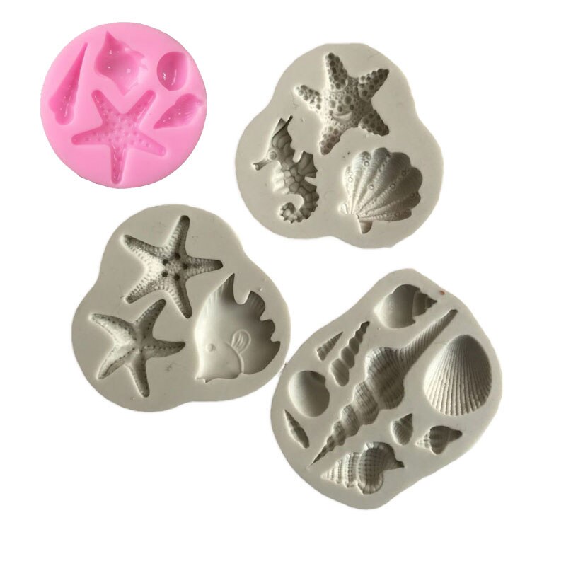 Siliconen Mal Schelp Schelp Bruiloft Decoratie Fondant Cake Decorating Bakken Tool Bakvormen Pudding