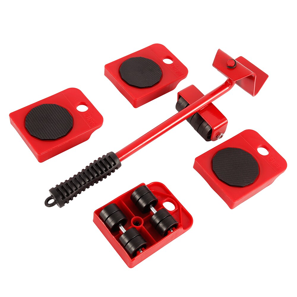 5Pcs Professionele Meubels Mover Tool Set Zware Voeders Vervoer Lifter Wielen Mover Roller Met Wiel Bar Moving Hand Apparaat