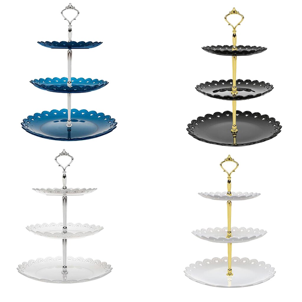 3- -ters kakestativ dessert cupcake stativ konditorivarerbrett for teselskap, bryllup og bursdag