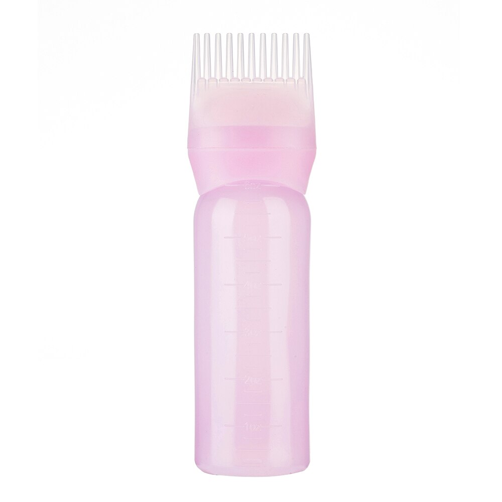 120Ml Multicolor Plastic Haarverf Hervulbare Fles Applicator Kam Doseren Salon Haarkleuring Kappers Styling Tool: pink