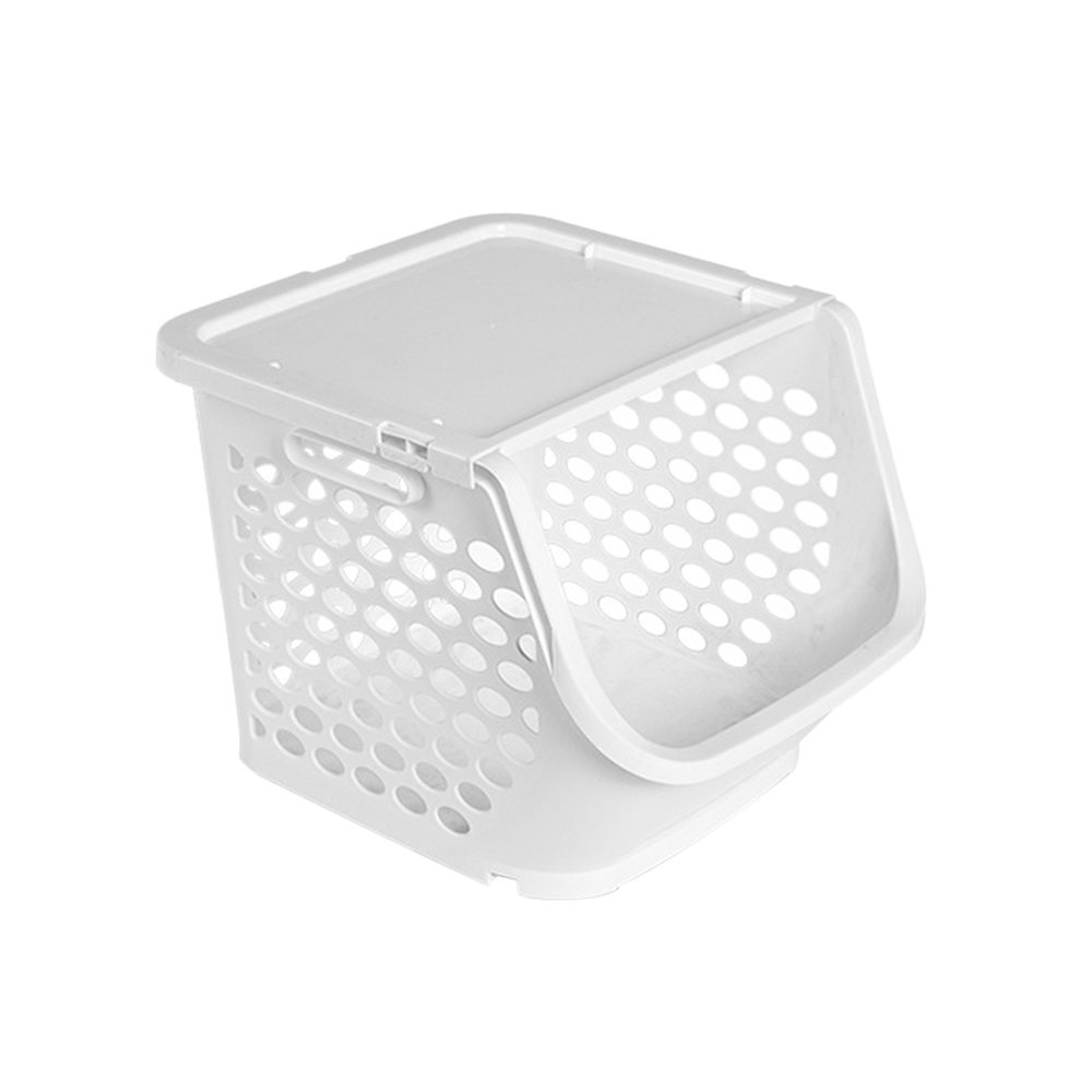 Cesta de almacenamiento de cocina cesta apilable de almacenamiento de vegetales y frutas cesta multifunción almacenamiento baño cocina hogar Orangizer: Blanco