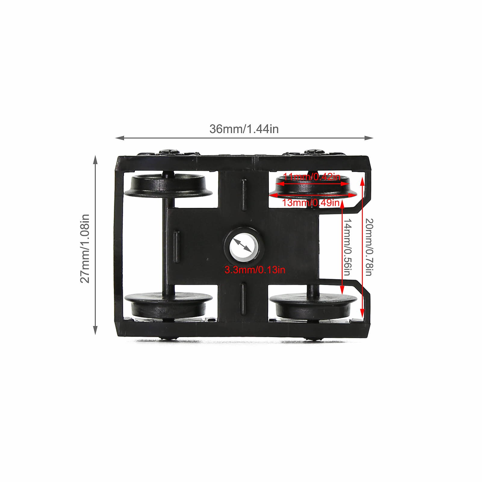 12pcs HO Scale 1:87 Model Railway Bogies Plastic 36&quot; Wheels Two Styles Model Railway Accessories HP23