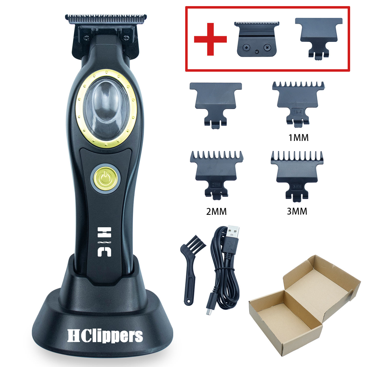 HClippers Barber Hair Trimmer Men's Electric Hair Clipper with DLC Coating Blade for Hair Styling Trimmering HC231S: Red