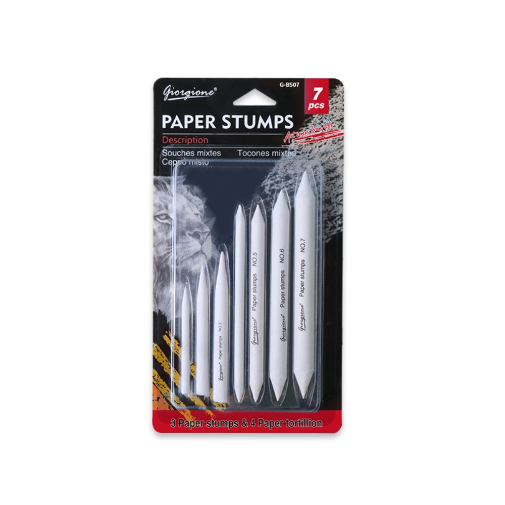 7 st/set blandningsstubbar papper målning konstnärsmaterial konstblandare sandpapper blyertspenna hållbar vit: Default Title