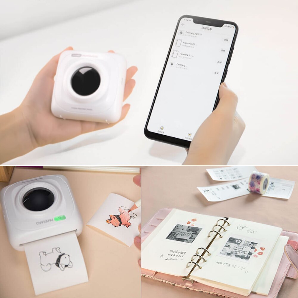 PAPERANG P1 – Mini-imprimante Photo de poche sans fil, Version globale, connexion de téléphone BT4.0, imprimante thermique Portable clairement