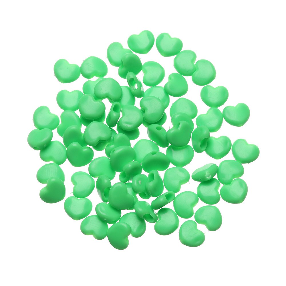 50 stk / taske farverig kærlighed silikone ledningslåse blød justerbar skridsnegl med snor skifter til snor tilbehør: Grøn