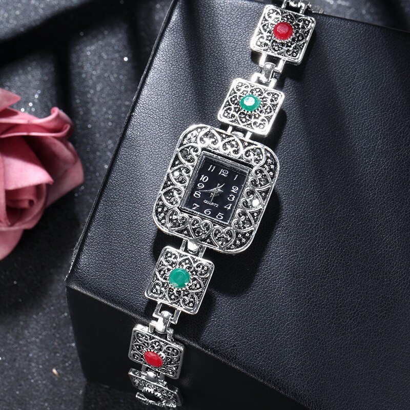 À la argent 925 Bracelet montre pour femmes bijoux personnalité cristal résine filles couleur Bracelet dame Quartz montre accessoires