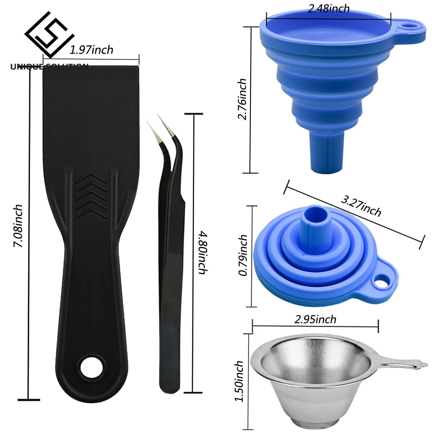 Entonnoir en silicone, filtre métal de résine UV, pinces, spatule laque SLA, outil spécial, pièces, parties d'imprimante 3D ANYCUBIC Photon DLP,