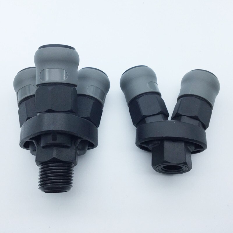 Hose Quick Coupling Adapter Connector SMY SMV plastic steel quick joint 1/4" 3Way / 2Way Air