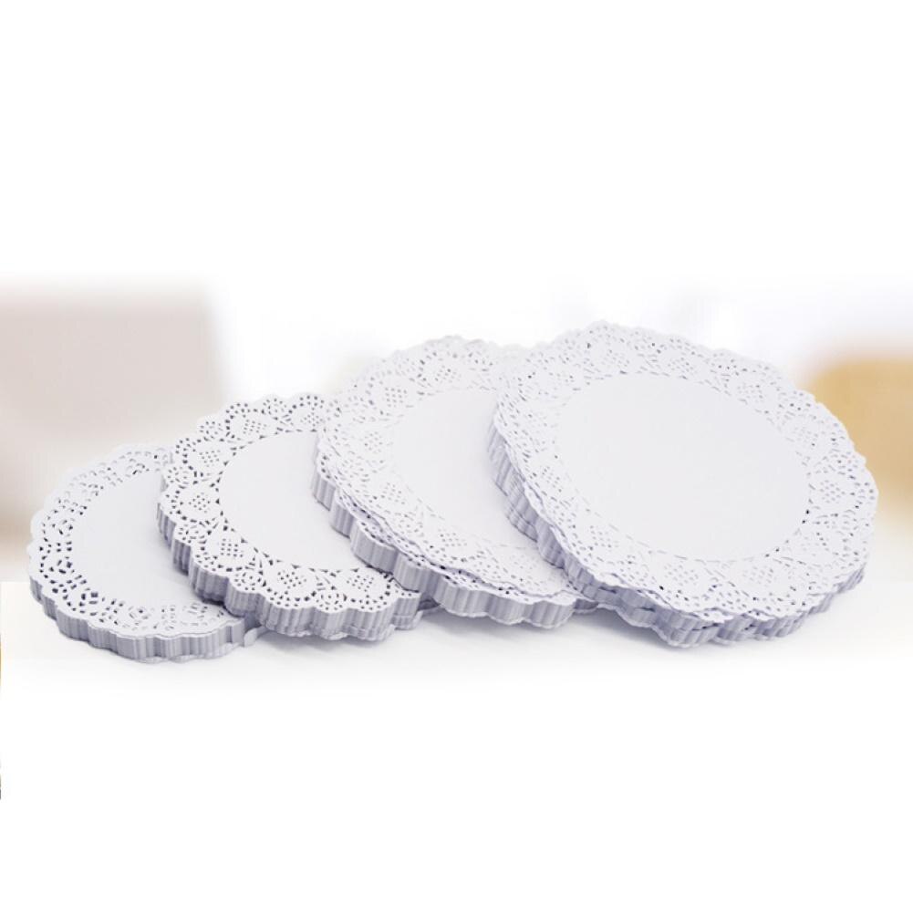 200 Napperons Dentelle LLLucky - 3.5 Pouces - Papier Rond - Pour Mariage, Dessert, Décoration