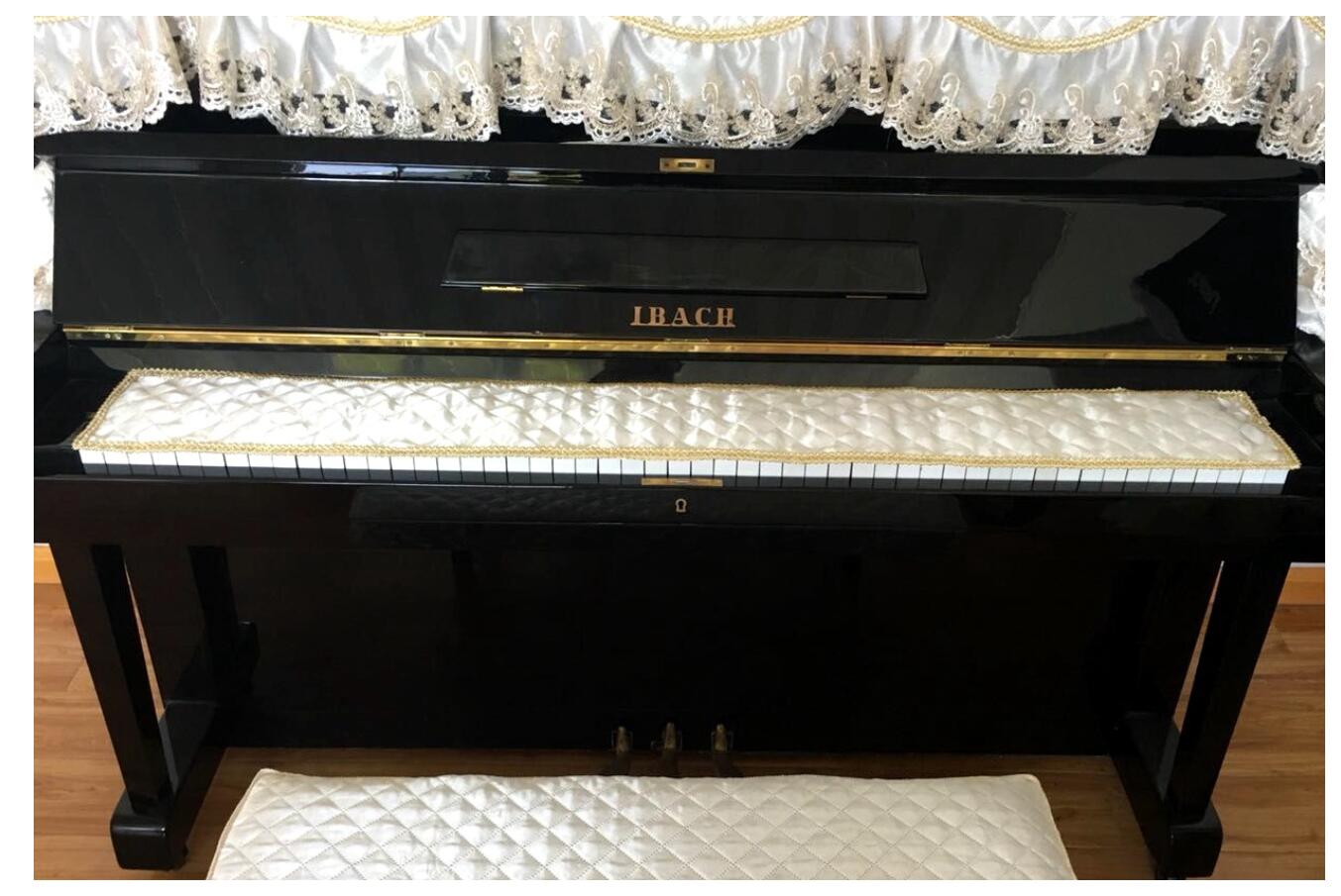 Teclado de Piano a prueba de polvo, tela, tamaño de 125x15cm, 5 uds.: white