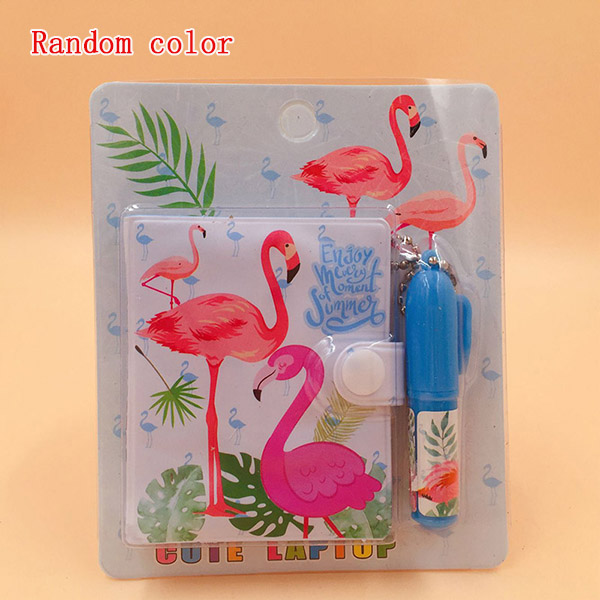 Unicorn Flamingo Kawaii Mini Notebook Ballpoint Pen Set with Pink and Purple Notepad Stationery for Children: Random color style 1