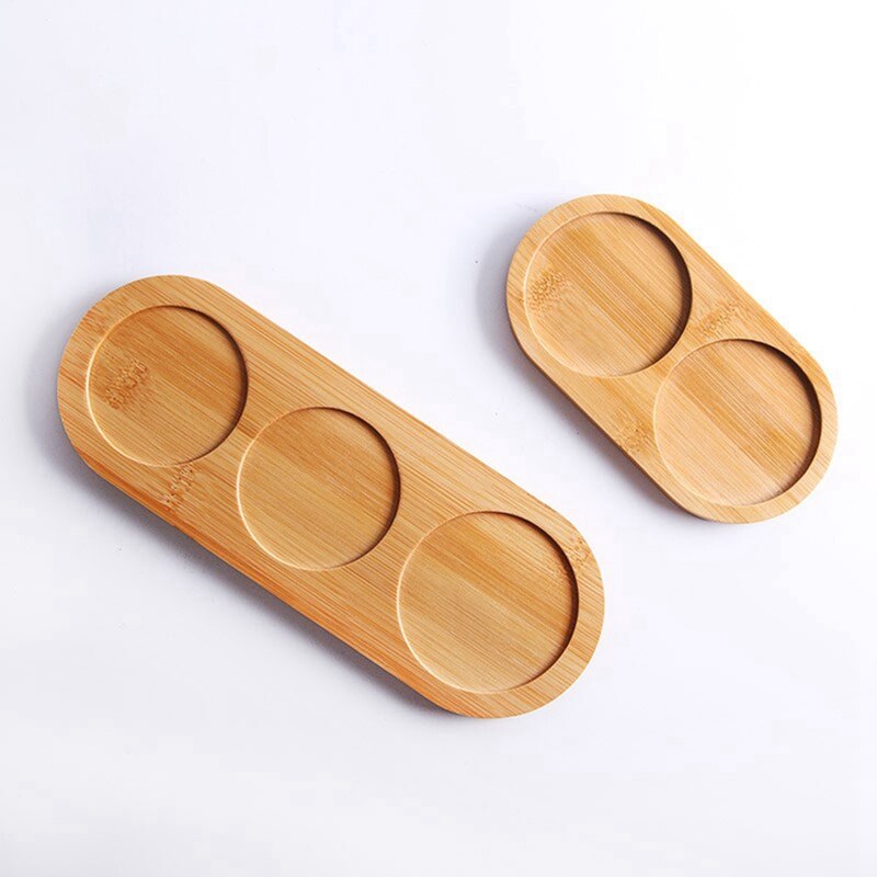 Plateau en bambou pour salière et poivrière, support de rangement de cuisine, Mini plateau d&#39;exposition pour assiette de bureau