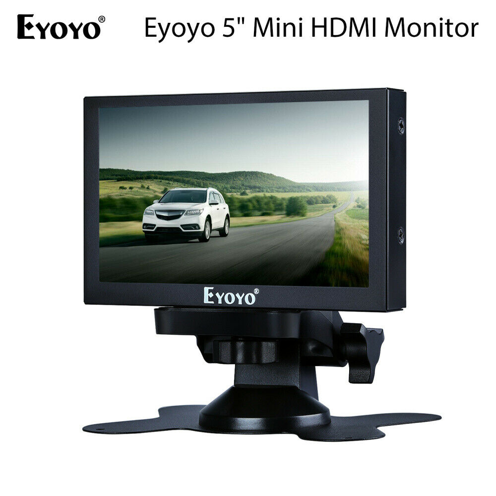 Eyoyo 5 pouces Mini moniteur HDMI 800x480 vue arrière de voiture TFT LCD écran d'affichage avec BNC/VGA/AV/HDMI sortie haut-parleur intégré