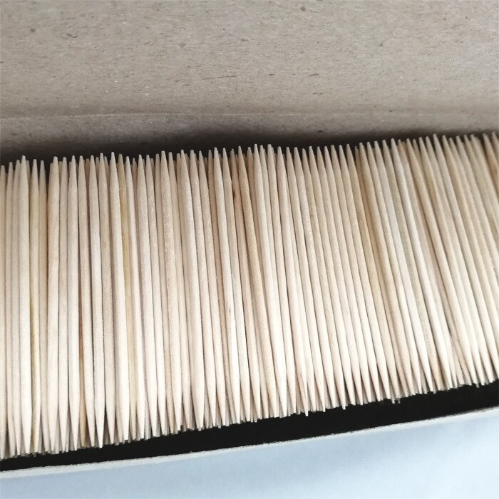 Berkenhouten tandenstoker met dubbele punt, 10000 in bulk houten tandenstokers om zelf te maken