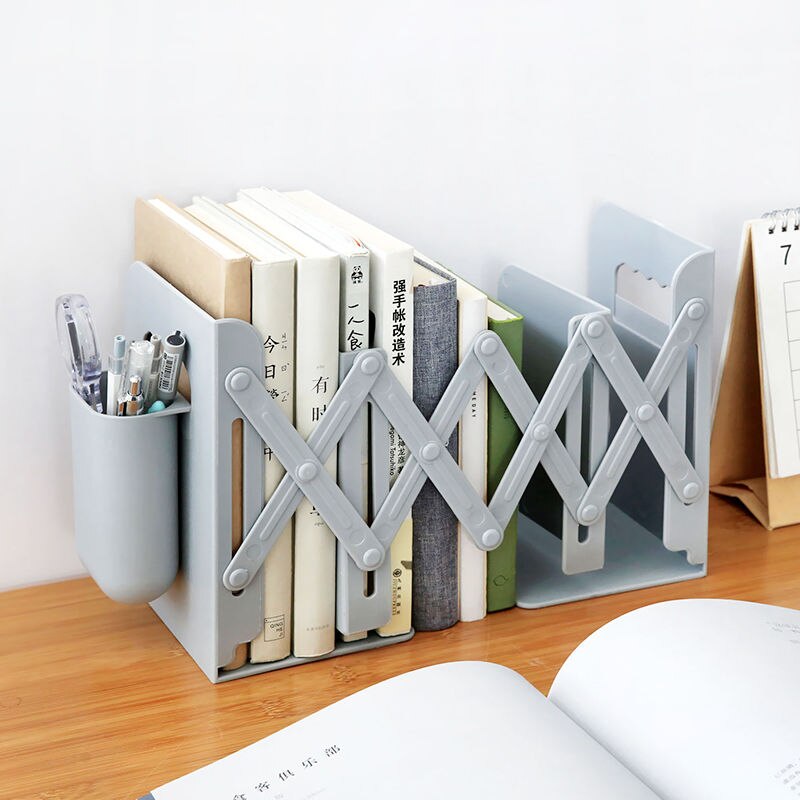 Intrekbare Boekensteunen Voor Planken Boek Ondersteuning Stand Verstelbare Boekenplank Met Pen Holder Desk Organizer Office Accessoires