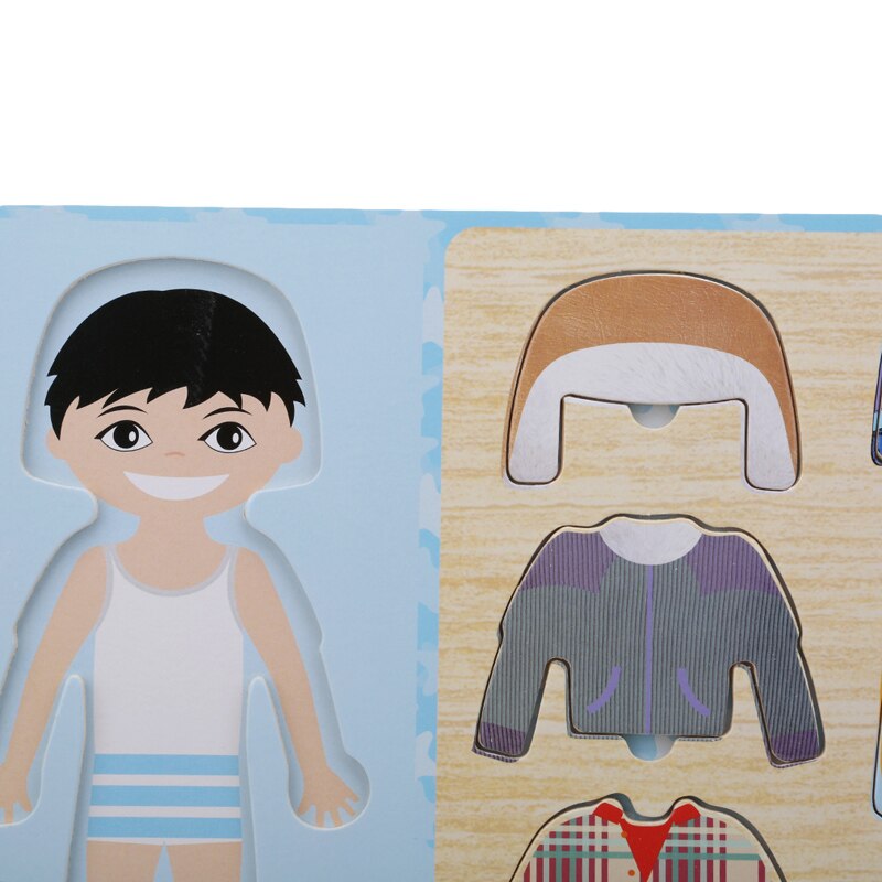 Baby Kleding Matching Puzzel Kinderen Houten Speelgoed Kinderen Early Educatief Figuur Puzzel Spelletjes Baby Jongens Meisjes Dress Up Speelgoed