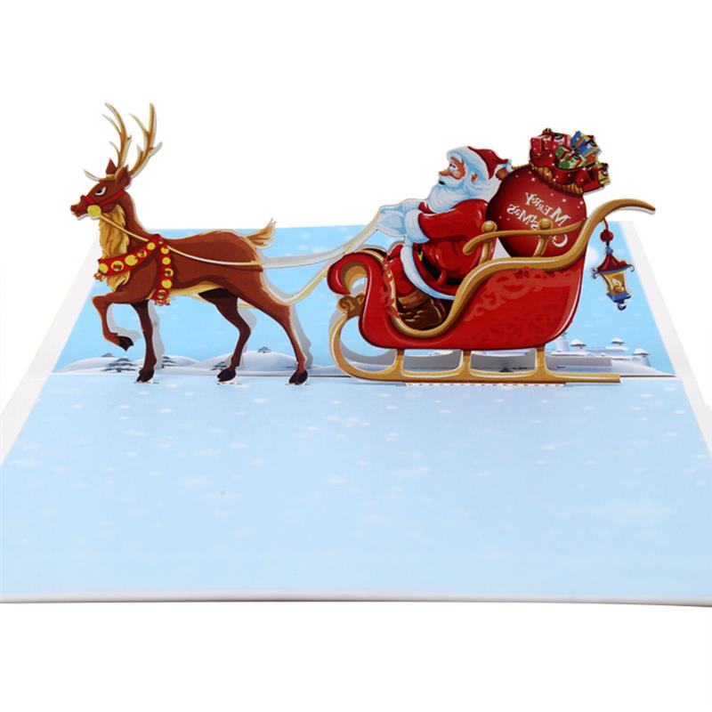 Christmas 3D Cards Pop Up Greeting Cards for Xmas Year Greeting Cards Paper Craft Merry Christmas Cards: 2