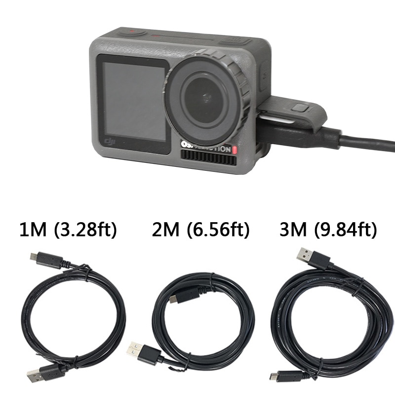 Usb type-c oplaadkabel voor dji osmo action datakabel dji osmo action sports camera verlengd met 3/2/1 meter pc oplaadkabel