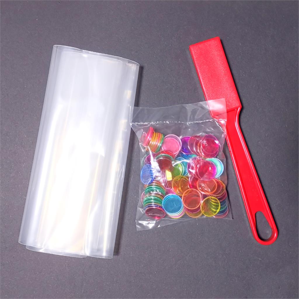 Magnetic stick tiles with metal loop 100pcs Baby toy Educational montessori learning toys Bingo Chip set with transparent round: 3pcs bag